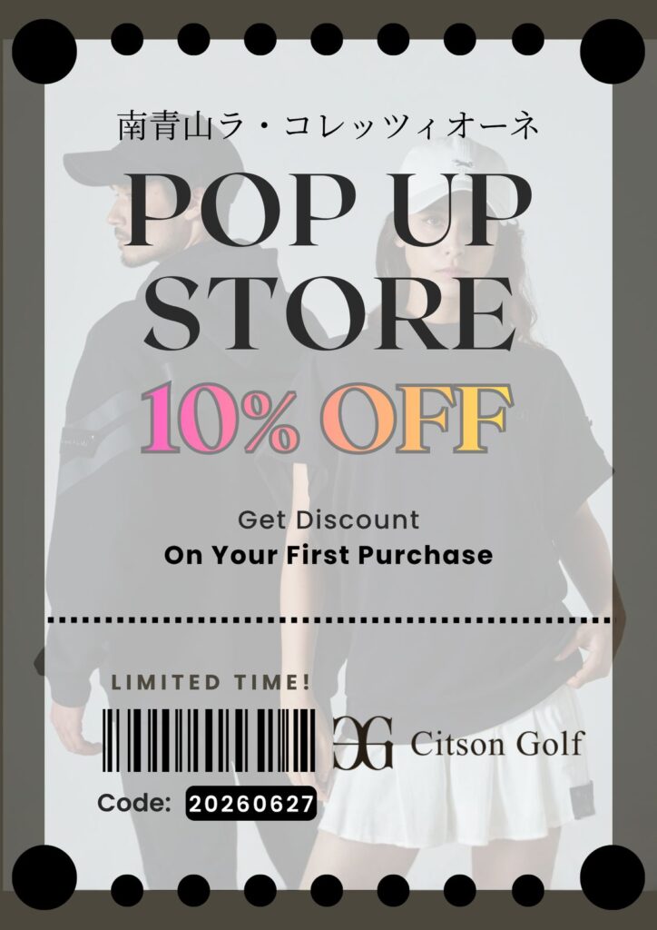 ゴルフアパレル POP UP STORE 告知クリエイティブ