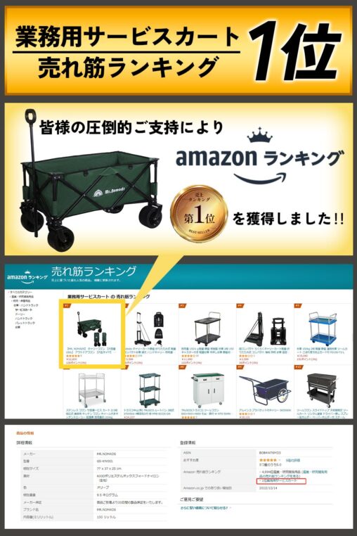 アウトドアブランド Amazonランキング1位 告知画像