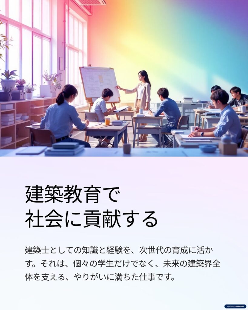 専門学校 建築士採用 Instagramカルーセル
